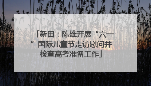 新田：陈雄开展“六一”国际儿童节走访慰问并检查高考准备工作