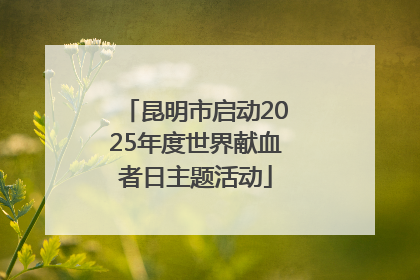 昆明市启动2025年度世界献血者日主题活动