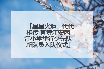 星星火炬，代代相传 宜宾江安西江小学举行少先队新队员入队仪式