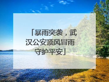 暴雨突袭，武汉公安顶风冒雨守护平安