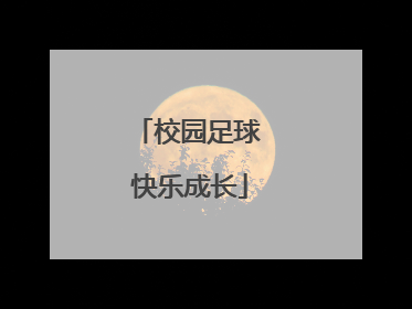 校园足球 快乐成长