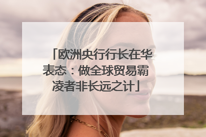 欧洲央行行长在华表态：做全球贸易霸凌者非长远之计