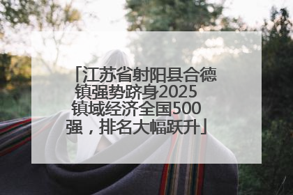 江苏省射阳县合德镇强势跻身2025镇域经济全国500强，排名大幅跃升