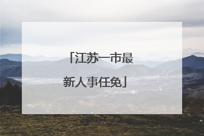 江苏一市最新人事任免