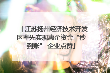 江苏扬州经济技术开发区率先实现惠企资金“秒到账” 企业点赞
