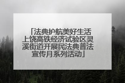 法典护航美好生活 上饶高铁经济试验区灵溪街道开展民法典普法宣传月系列活动