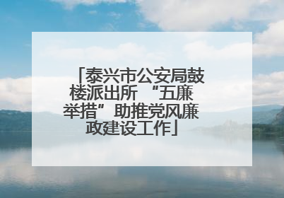 泰兴市公安局鼓楼派出所 “五廉举措”助推党风廉政建设工作