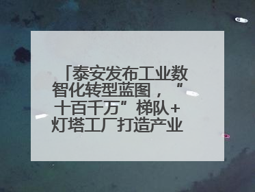 泰安发布工业数智化转型蓝图，“十百千万”梯队+灯塔工厂打造产业新标杆