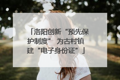 洛阳创新“预先保护制度” 为古村镇建“电子身份证”