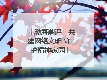 渤海潮评｜共建网络文明 守护精神家园