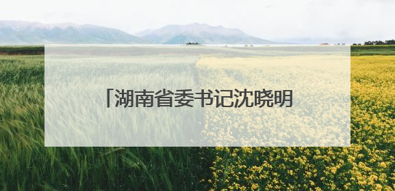 湖南省委书记沈晓明：以猛药去疴的决心坚决刹住违规吃喝歪风