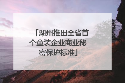湖州推出全省首个童装企业商业秘密保护标准