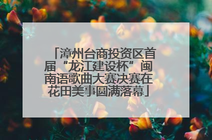 漳州台商投资区首届“龙江建设杯”闽南语歌曲大赛决赛在花田美事圆满落幕