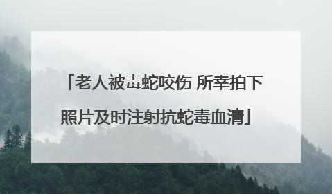 老人被毒蛇咬伤 所幸拍下照片及时注射抗蛇毒血清