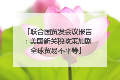 联合国贸发会议报告：美国新关税政策加剧全球贸易不平等