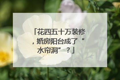 花四五十万装修，婚房阳台成了“水帘洞”？