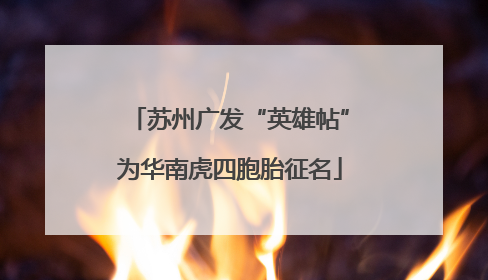 苏州广发“英雄帖”为华南虎四胞胎征名