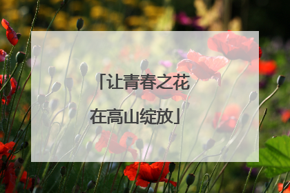 让青春之花在高山绽放