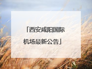 西安咸阳国际机场最新公告