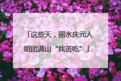 这些天，丽水庆元人组团满山“找苦吃”