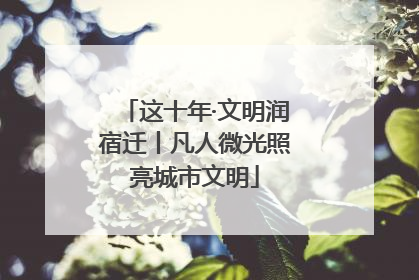 这十年·文明润宿迁丨凡人微光照亮城市文明