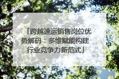 跨越速运销售岗位优势解码：多维赋能构建行业竞争力新范式