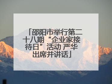 邵阳市举行第二十八期“企业家接待日”活动 严华出席并讲话