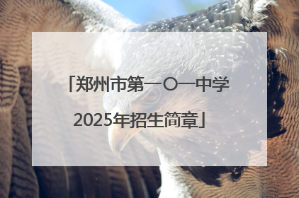 郑州市第一〇一中学2025年招生简章