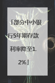 部分中小银行5年期存款利率降至1.2%