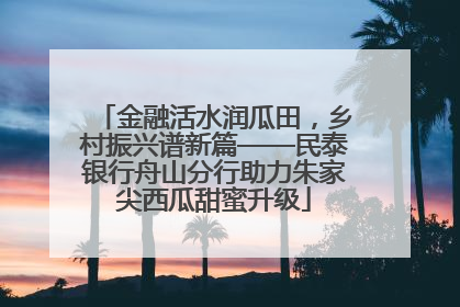 金融活水润瓜田，乡村振兴谱新篇——民泰银行舟山分行助力朱家尖西瓜甜蜜升级