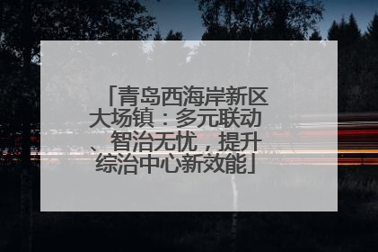 青岛西海岸新区大场镇：多元联动、智治无忧，提升综治中心新效能