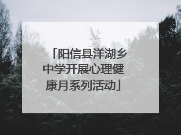 阳信县洋湖乡中学开展心理健康月系列活动