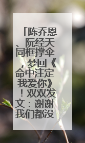 陈乔恩、阮经天同框撑伞，梦回《命中注定我爱你》！双双发文：谢谢我们都没变