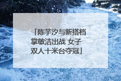 陈芋汐与新搭档掌敏洁出战 女子双人十米台夺冠