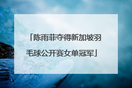 陈雨菲夺得新加坡羽毛球公开赛女单冠军