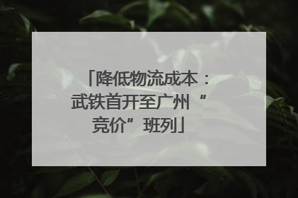 降低物流成本：武铁首开至广州“竞价”班列