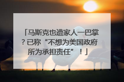 马斯克也遭家人一巴掌？已称“不想为美国政府所为承担责任”！