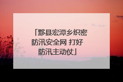黟县宏潭乡织密防汛安全网 打好防汛主动仗
