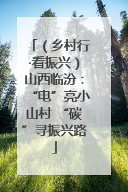 （乡村行·看振兴）山西临汾：“电”亮小山村 “碳”寻振兴路