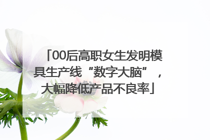 00后高职女生发明模具生产线“数字大脑”，大幅降低产品不良率