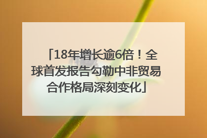 18年增长逾6倍！全球首发报告勾勒中非贸易合作格局深刻变化
