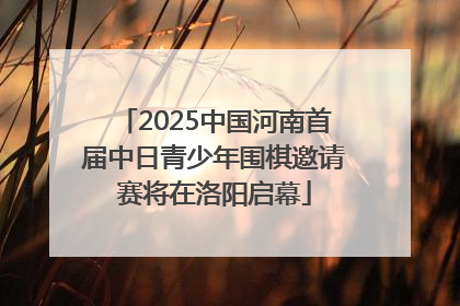 2025中国河南首届中日青少年围棋邀请赛将在洛阳启幕