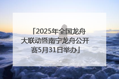 2025年全国龙舟大联动暨南宁龙舟公开赛5月31日举办