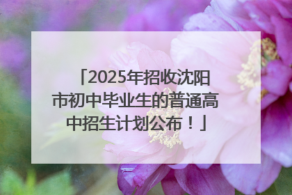 2025年招收沈阳市初中毕业生的普通高中招生计划公布！