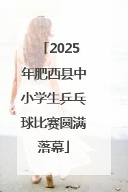2025年肥西县中小学生乒乓球比赛圆满落幕