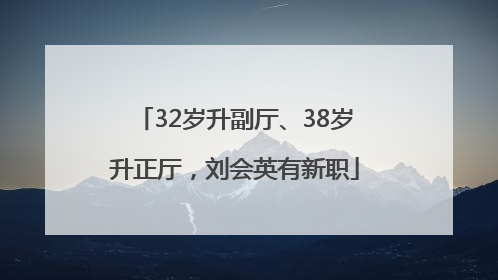 32岁升副厅、38岁升正厅，刘会英有新职