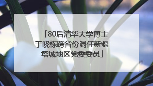 80后清华大学博士于晓栋跨省份调任新疆塔城地区党委委员