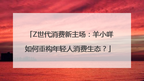 Z世代消费新主场：羊小咩如何重构年轻人消费生态？